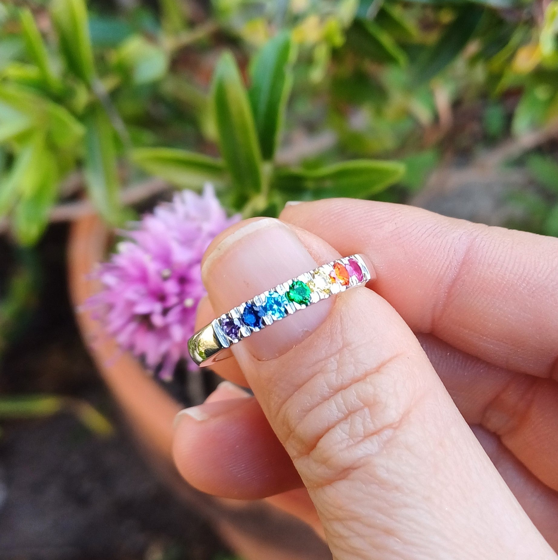 Multicoloured Ring 3mm - Elloise Jewelry