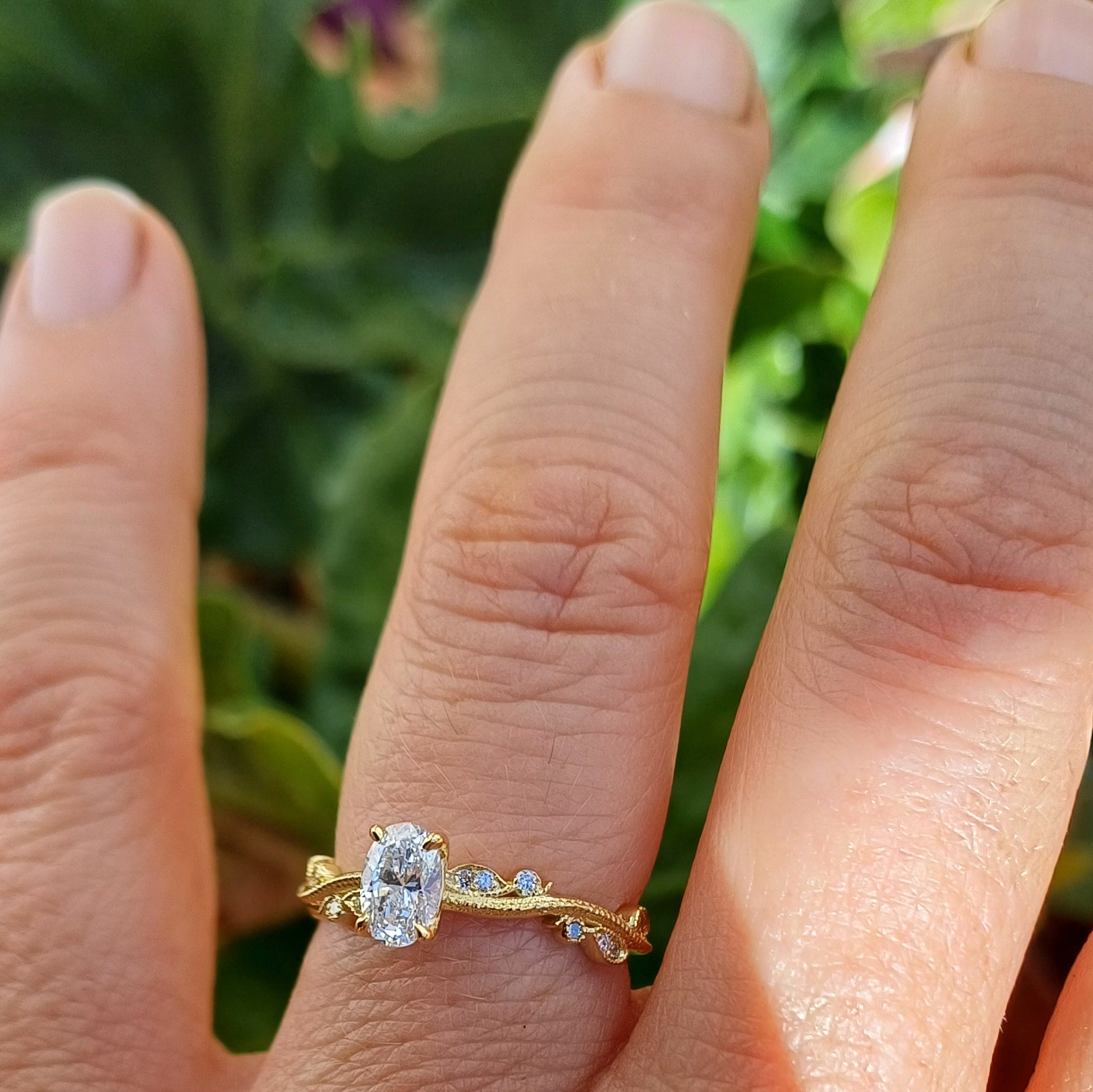 Custom 18ct Gold Wedding and Engagement Ring Set – Diamonds, Sapphires, and Scripture-Inspired Design - Elloise Jewelry
