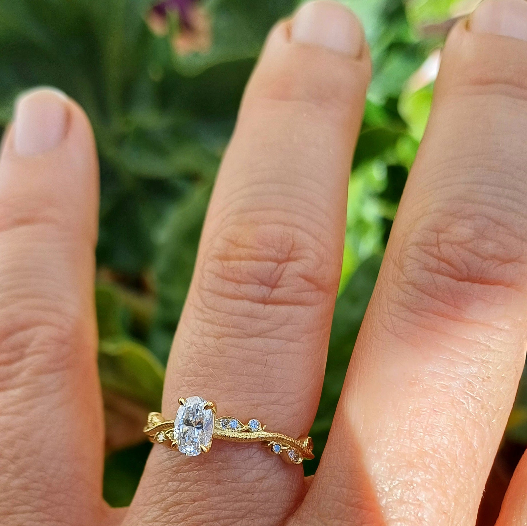 Custom 18ct Gold Wedding and Engagement Ring Set – Diamonds, Sapphires, and Scripture-Inspired Design - Elloise Jewelry