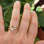 Custom 18ct Gold Wedding and Engagement Ring Set – Diamonds, Sapphires, and Scripture-Inspired Design - Elloise Jewelry