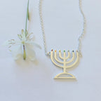 Menorah With Cubics Refined - Elloise Jewelry