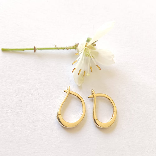 Harp Huggie Earrings (9ct Yellow Gold) - Elloise Jewelry