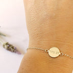 Delicate Disc Bracelet - Choose Your Meaningful Engraving - Elloise Jewelry