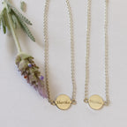 Delicate Disc Pendant - Choose Your Meaningful Engraving - Elloise Jewelry