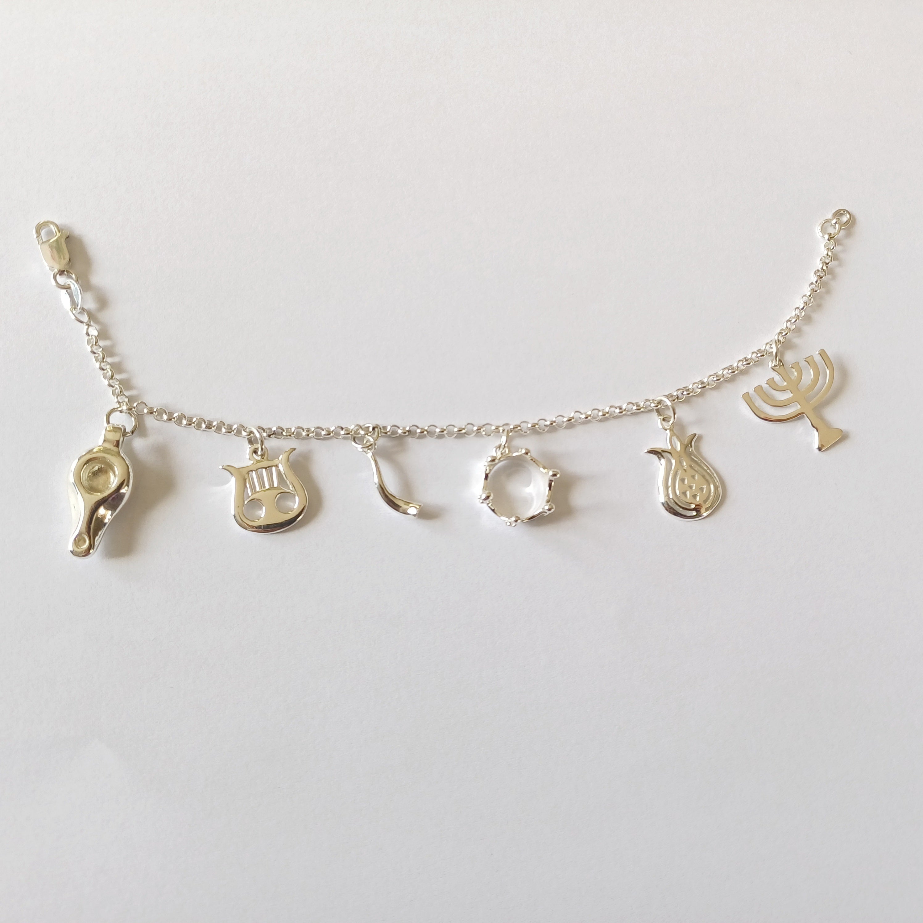 Sterling Silver Faith Bracelet with Scriptural Pendants - Elloise Jewelry