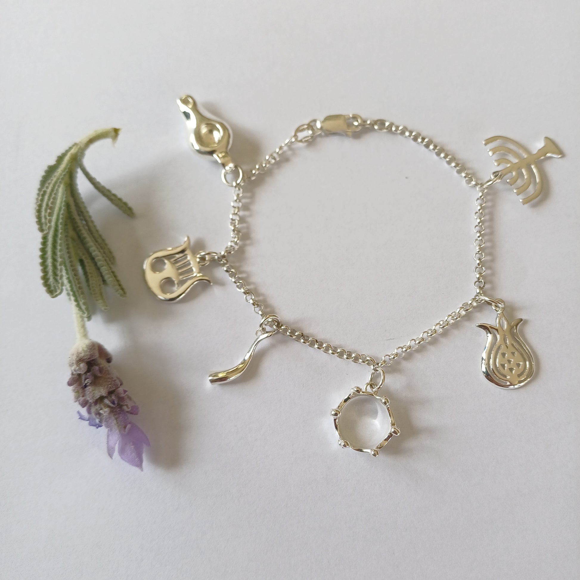 Sterling Silver Faith Bracelet with Scriptural Pendants