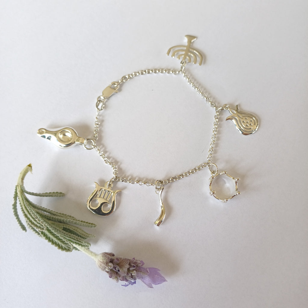 Sterling Silver Faith Bracelet with Scriptural Pendants