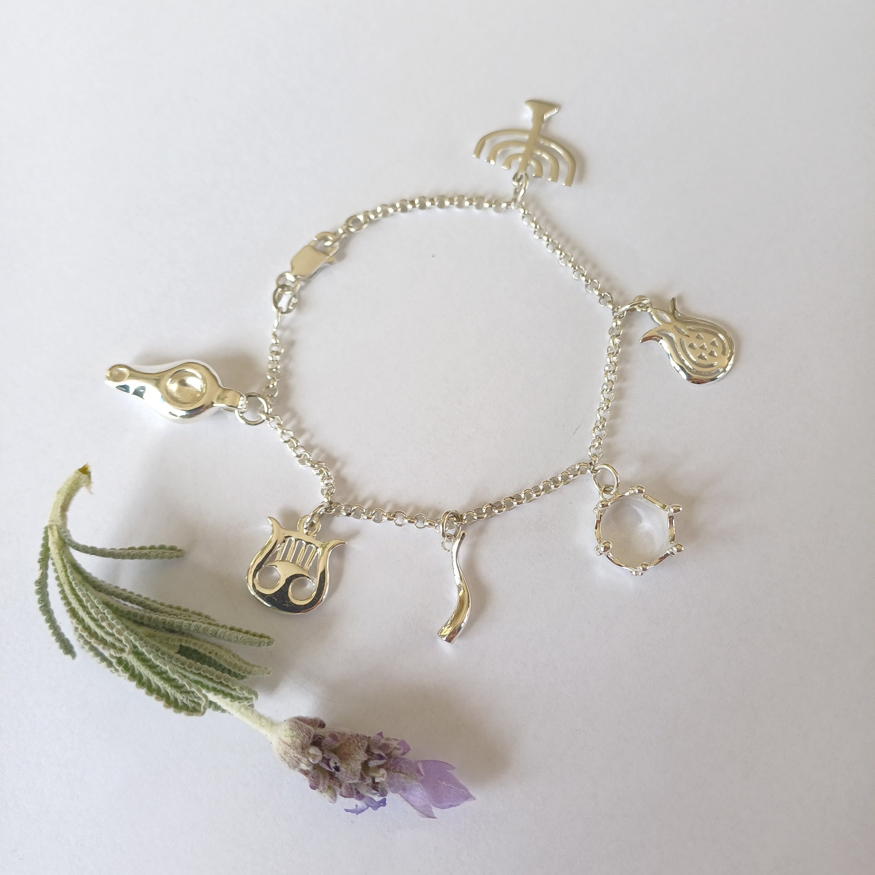 Sterling Silver Faith Bracelet with Scriptural Pendants - Elloise Jewelry