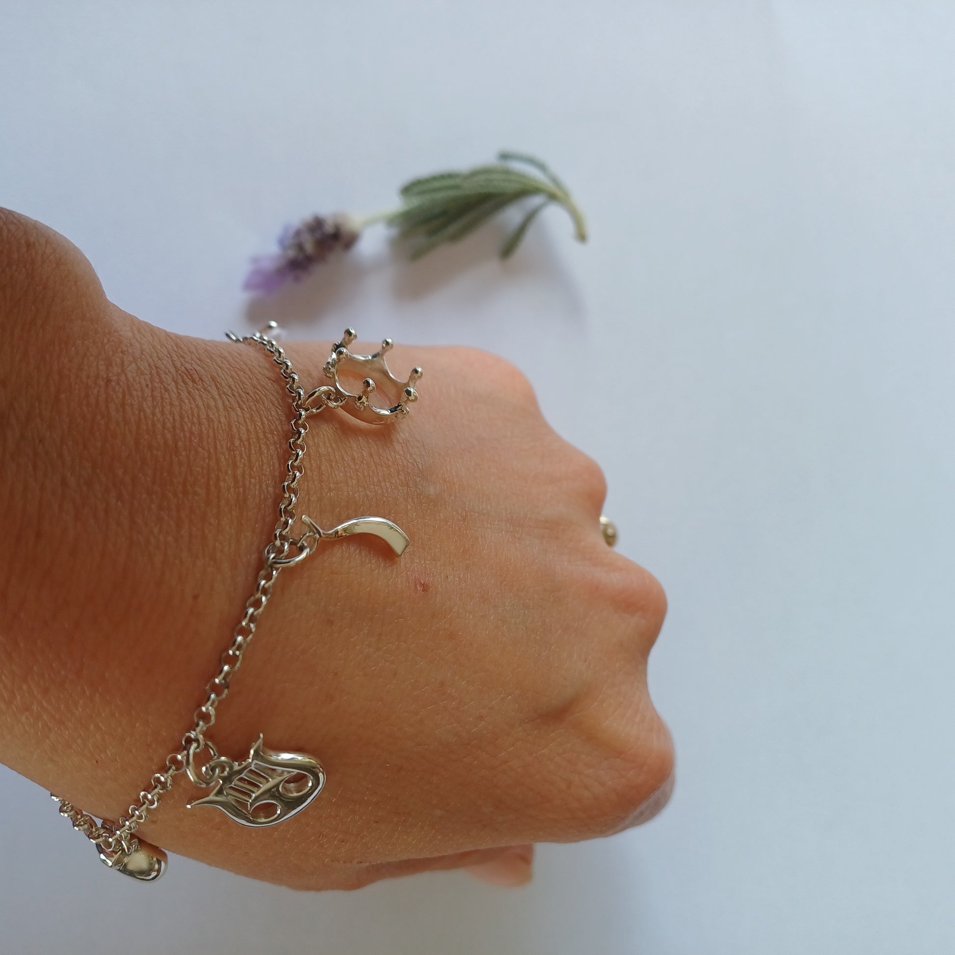 Sterling Silver Faith Bracelet with Scriptural Pendants
