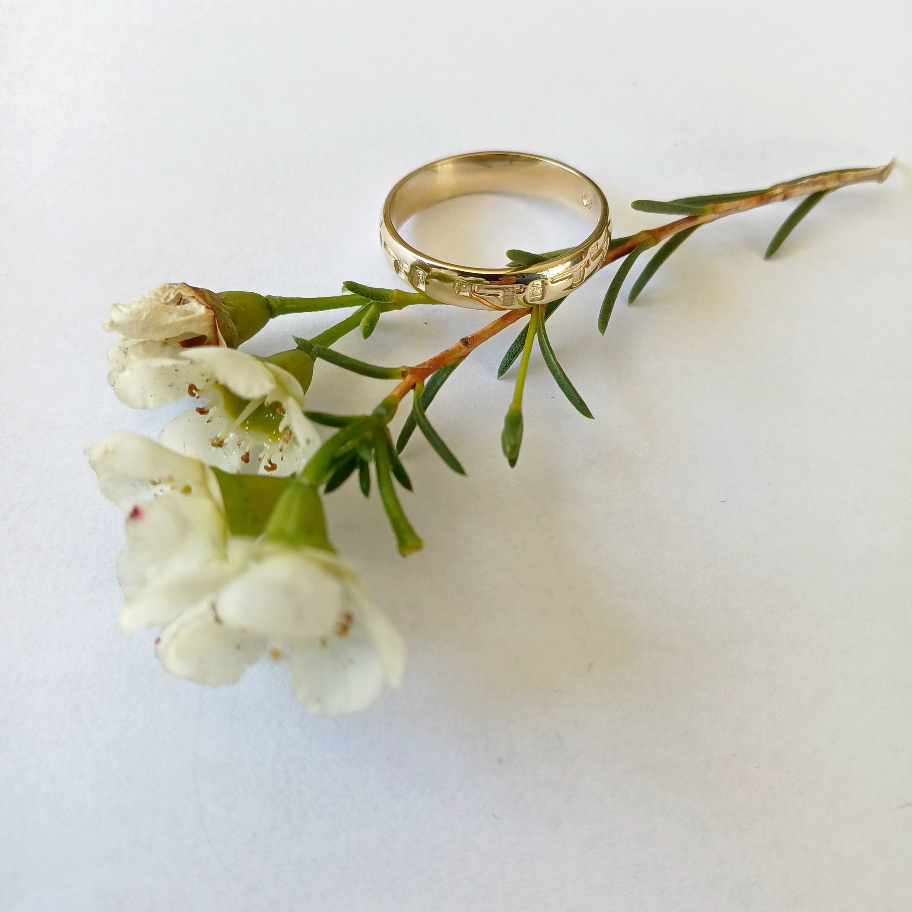 4mm 9ct Gold Ani Ledodi Vedodi Li Ring – I Am My Beloved’s and My Beloved Is Mine