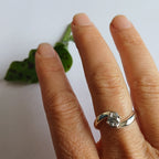 Curved Band Solitaire Ring - Elloise Jewelry
