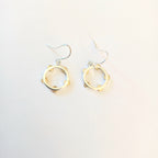 Sterling Silver & Brass Tambourine Earrings - Elloise Jewelry