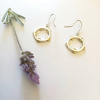 Sterling Silver & Brass Tambourine Earrings - Elloise Jewelry