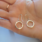 Sterling Silver & Brass Tambourine Earrings - Elloise Jewelry