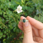 Oval Teal Sapphire Engagement Ring in 9ct Yellow Gold - Elloise Jewelry