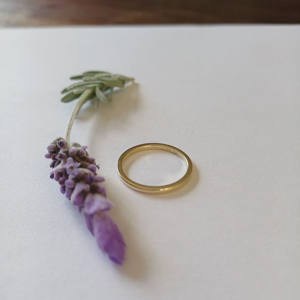 1.5mm 9ct Gold Band Ring – Minimalist Stacking Ring in Solid Yellow Gold