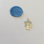 Rustic Menorah Pendant with Cubic Zirconia – Elegant Symbol of Light & Faith