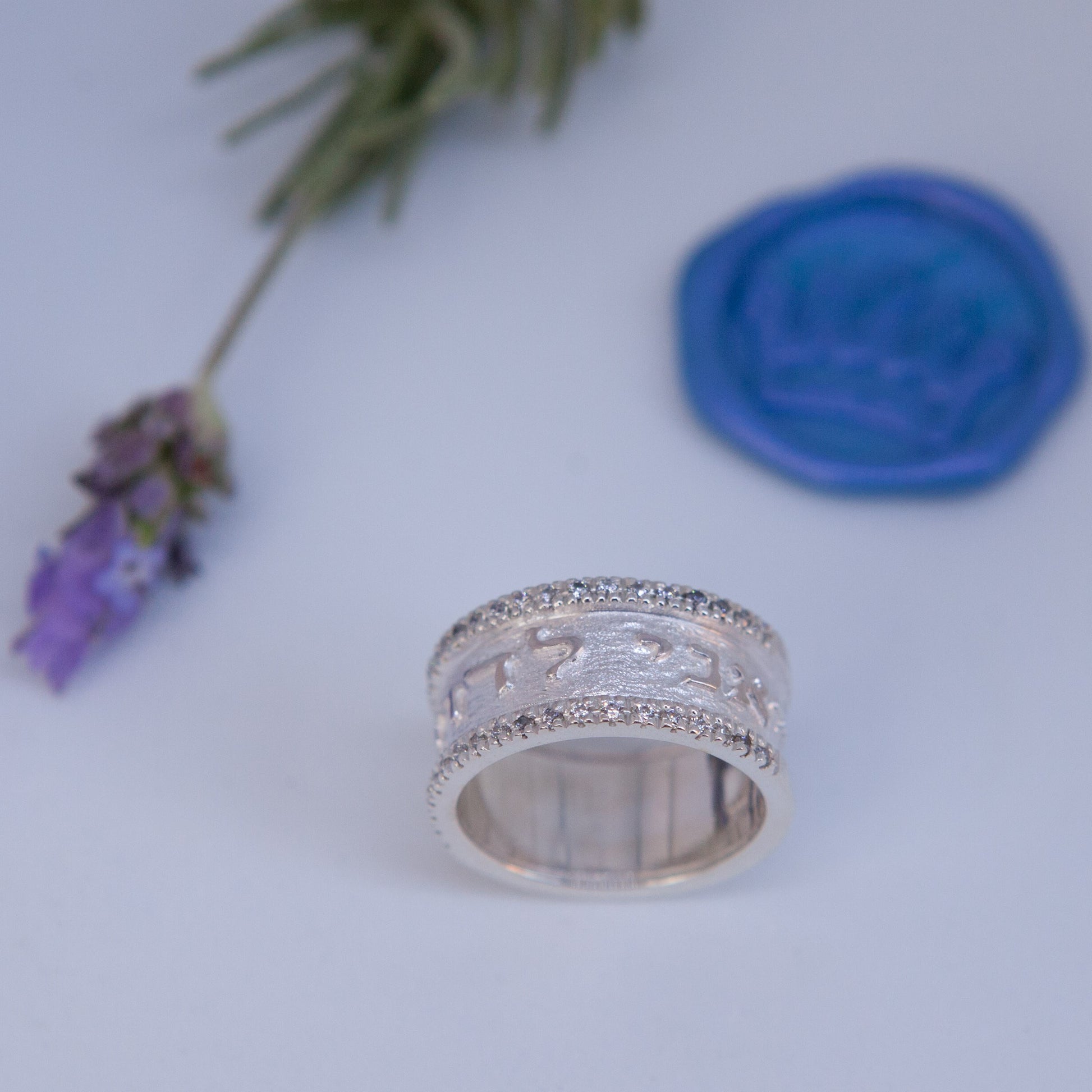 Ani LeDodi VeDodi Li Ring – 10mm with Cubics
