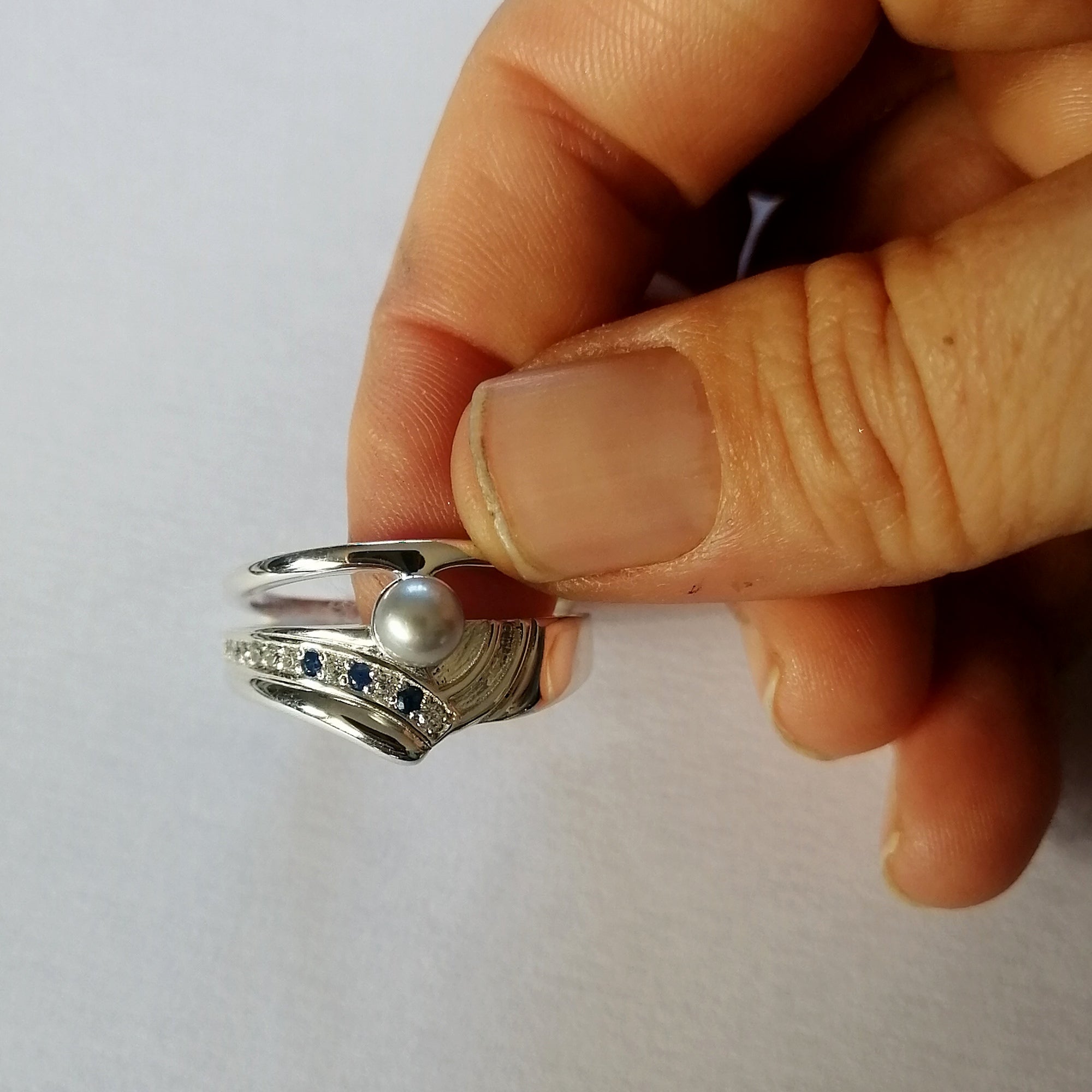 Crown with Pearl Ring - Elloise Jewelry