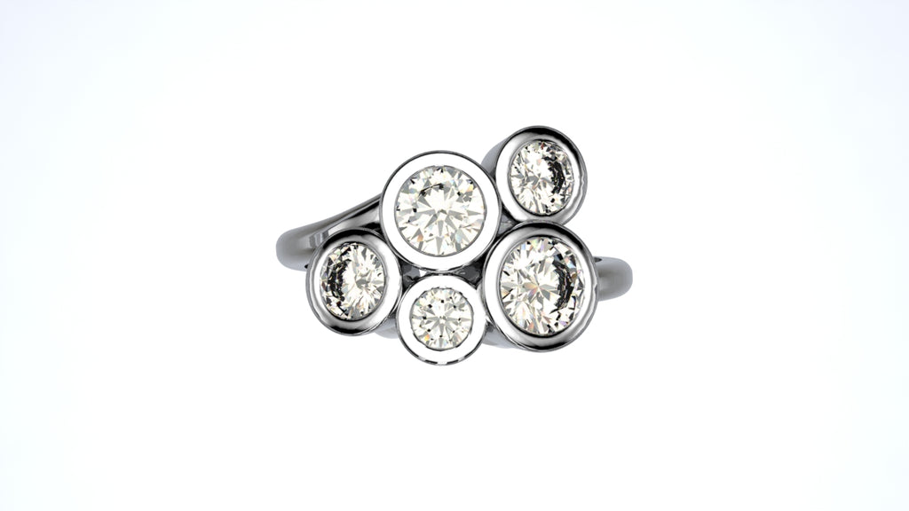 Gold Cluster Ring – Custom Made to Order