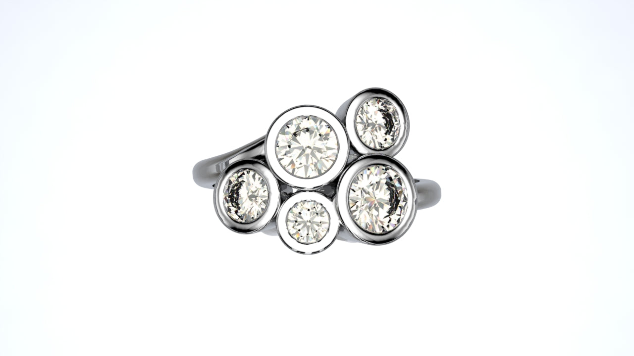 Gold Cluster Ring – Custom Made to Order