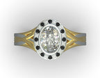 Two-Tone Halo Diamond Ring - Elloise Jewelry