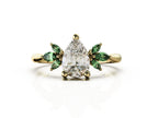 Pear Lab-Diamond & Moissanite Engagement Ring in 9k Gold - Elloise Jewelry