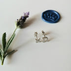 Aleph Tav Studs With Cubics - Elloise Jewelry