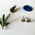 Sterling Silver Pomegranate Studs With Cubics - Elloise Jewelry