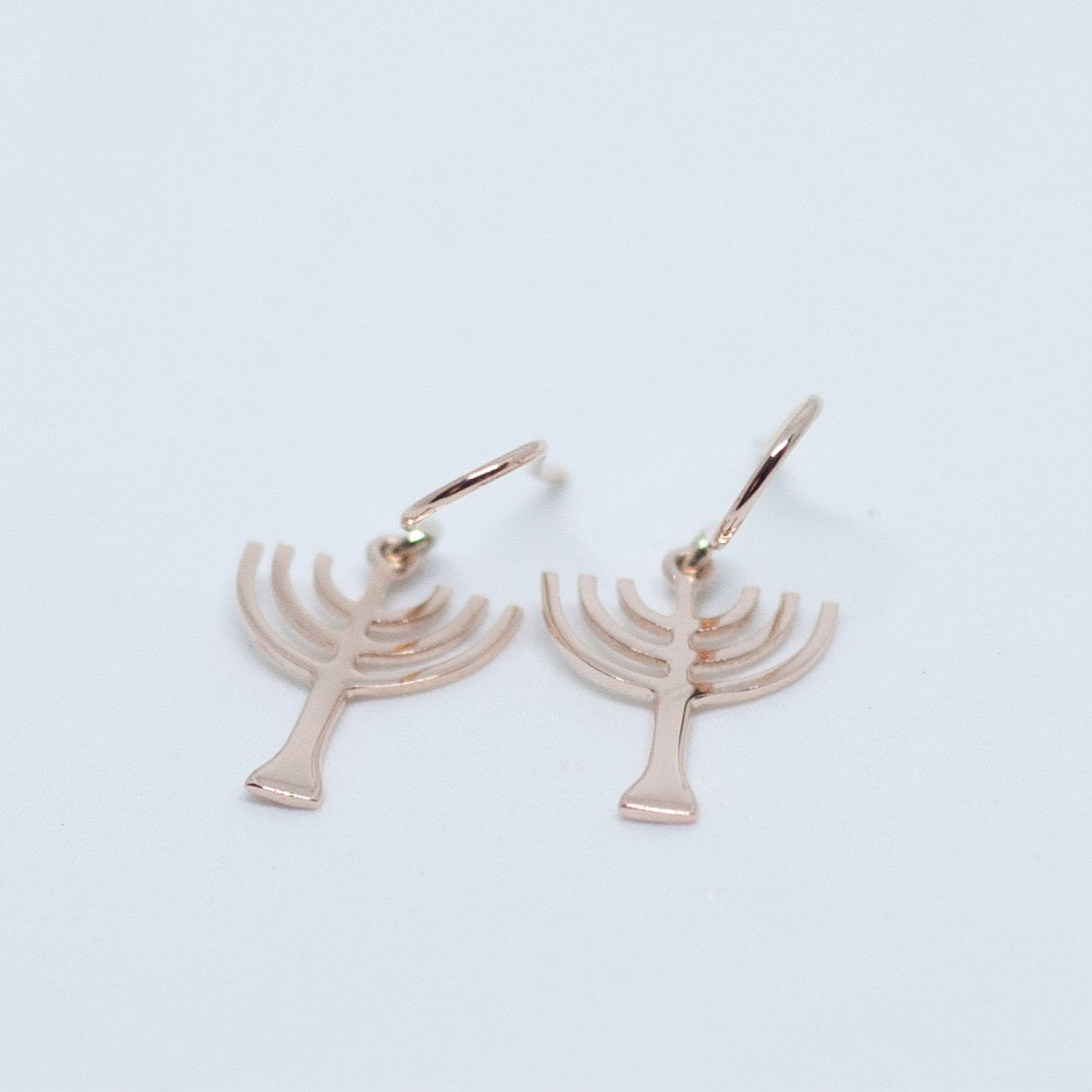 Menorah Earrings - Gold