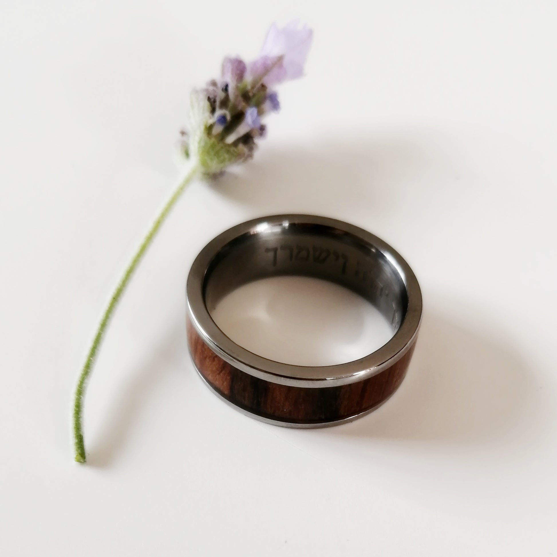 Wood and Titanium Ring - Elloise Jewelry