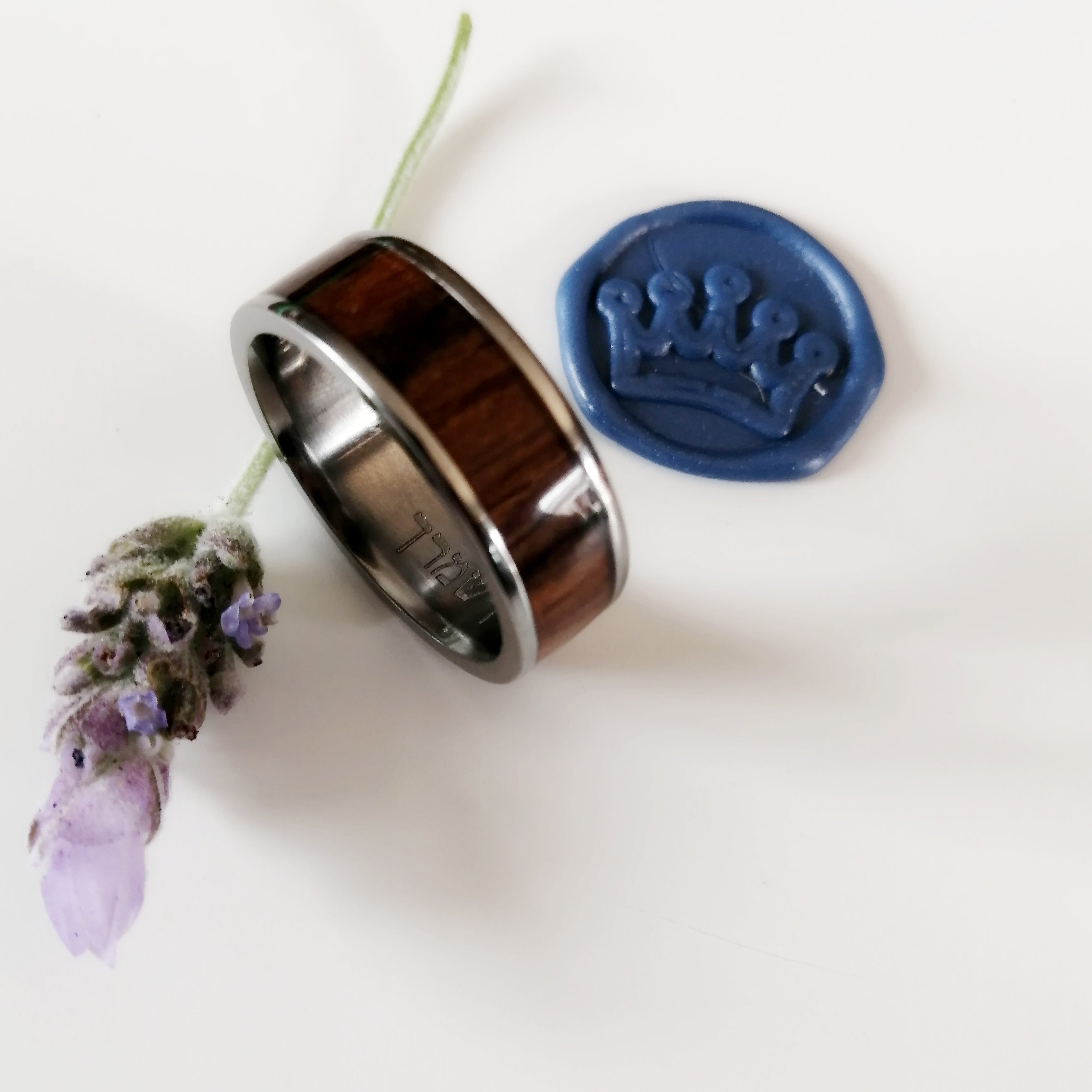 Wood and Titanium Ring - Elloise Jewelry