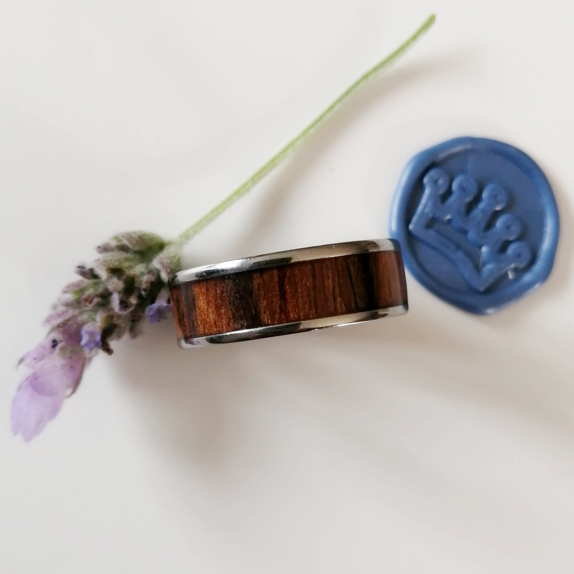 Wood and Titanium Ring - Elloise Jewelry