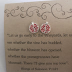 Pomegranate Studs With Cubics - Elloise Jewelry