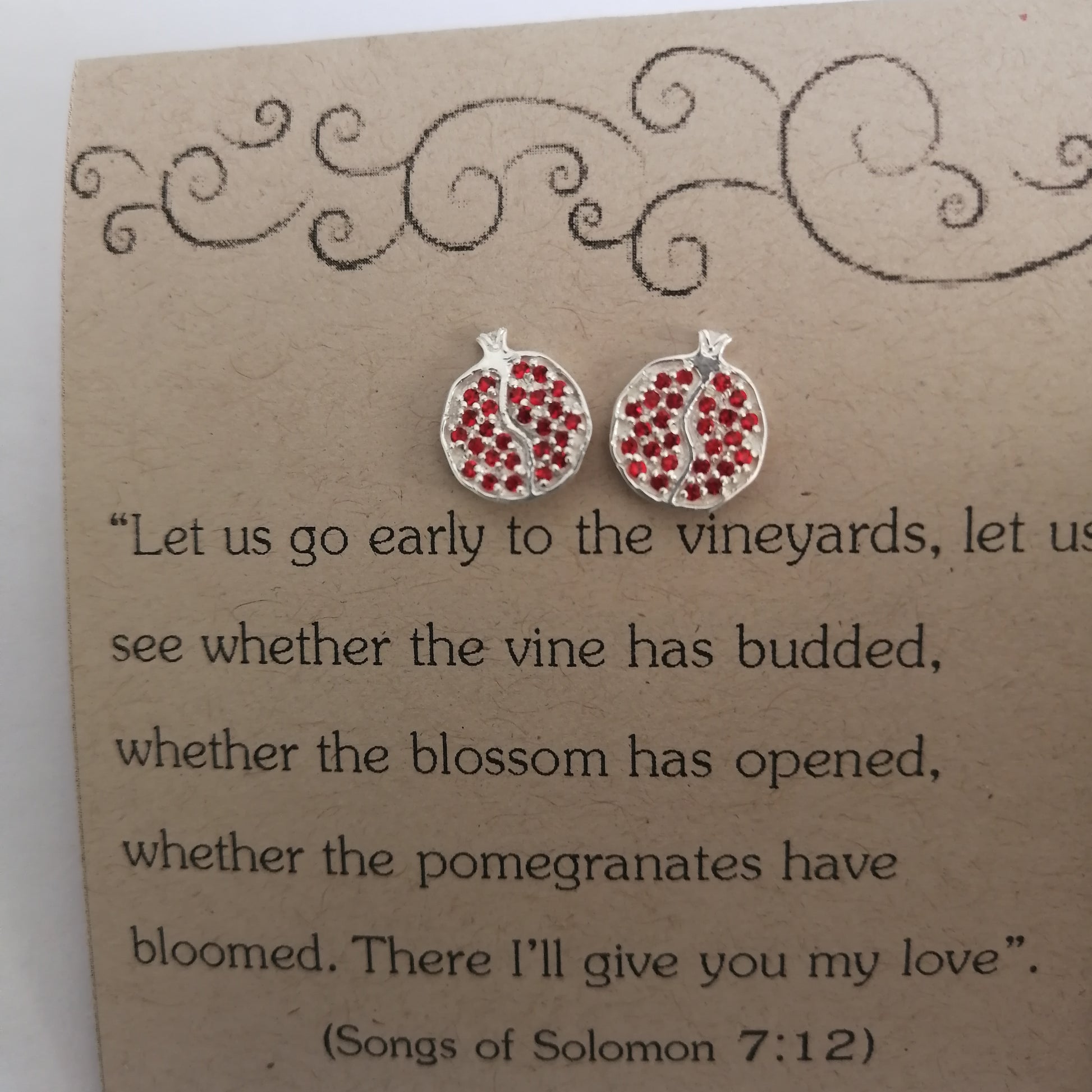 Pomegranate Studs With Cubics - Elloise Jewelry