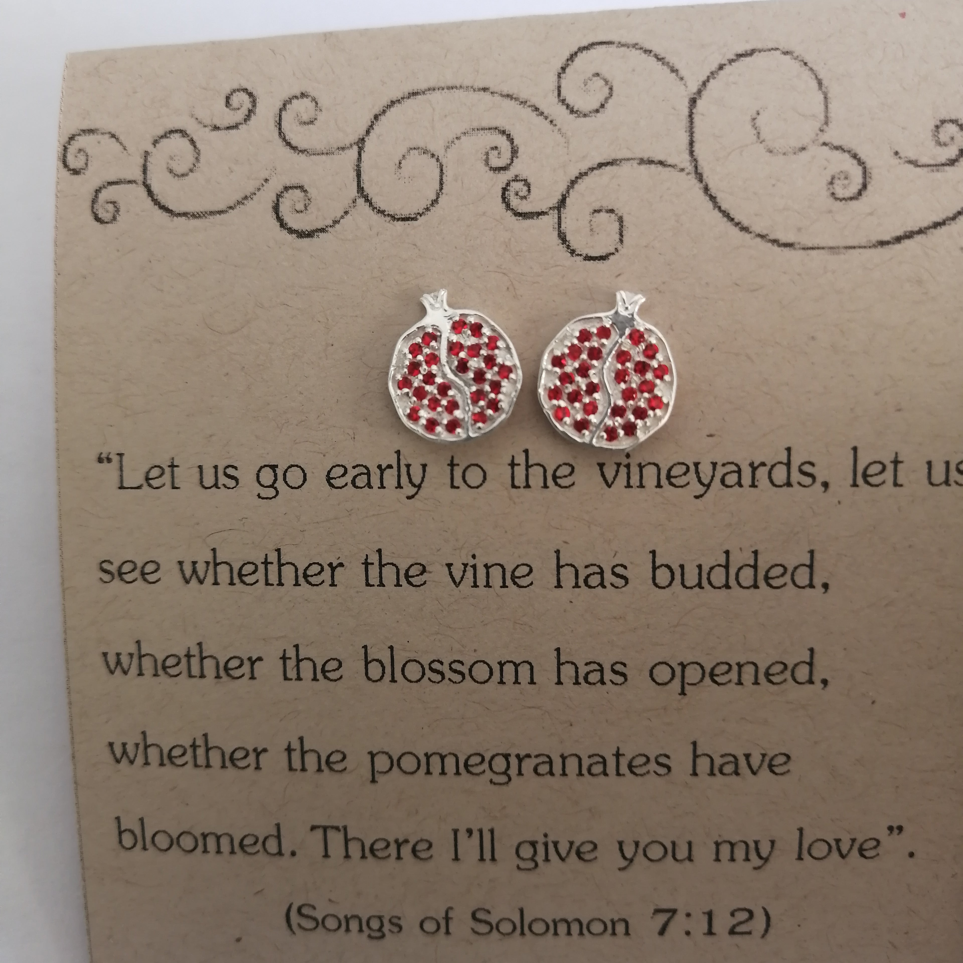 Pomegranate Studs With Cubics - Elloise Jewelry
