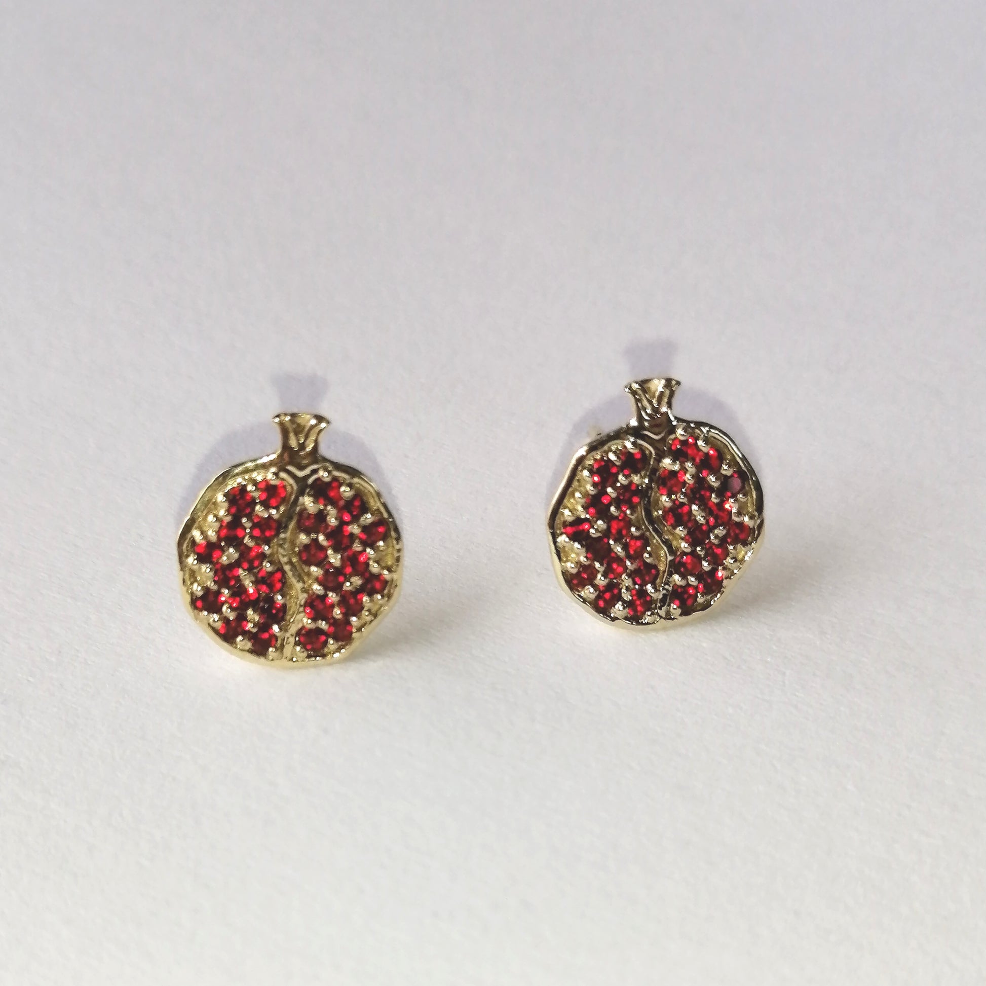 Pomegranate Studs With Cubics - Elloise Jewelry