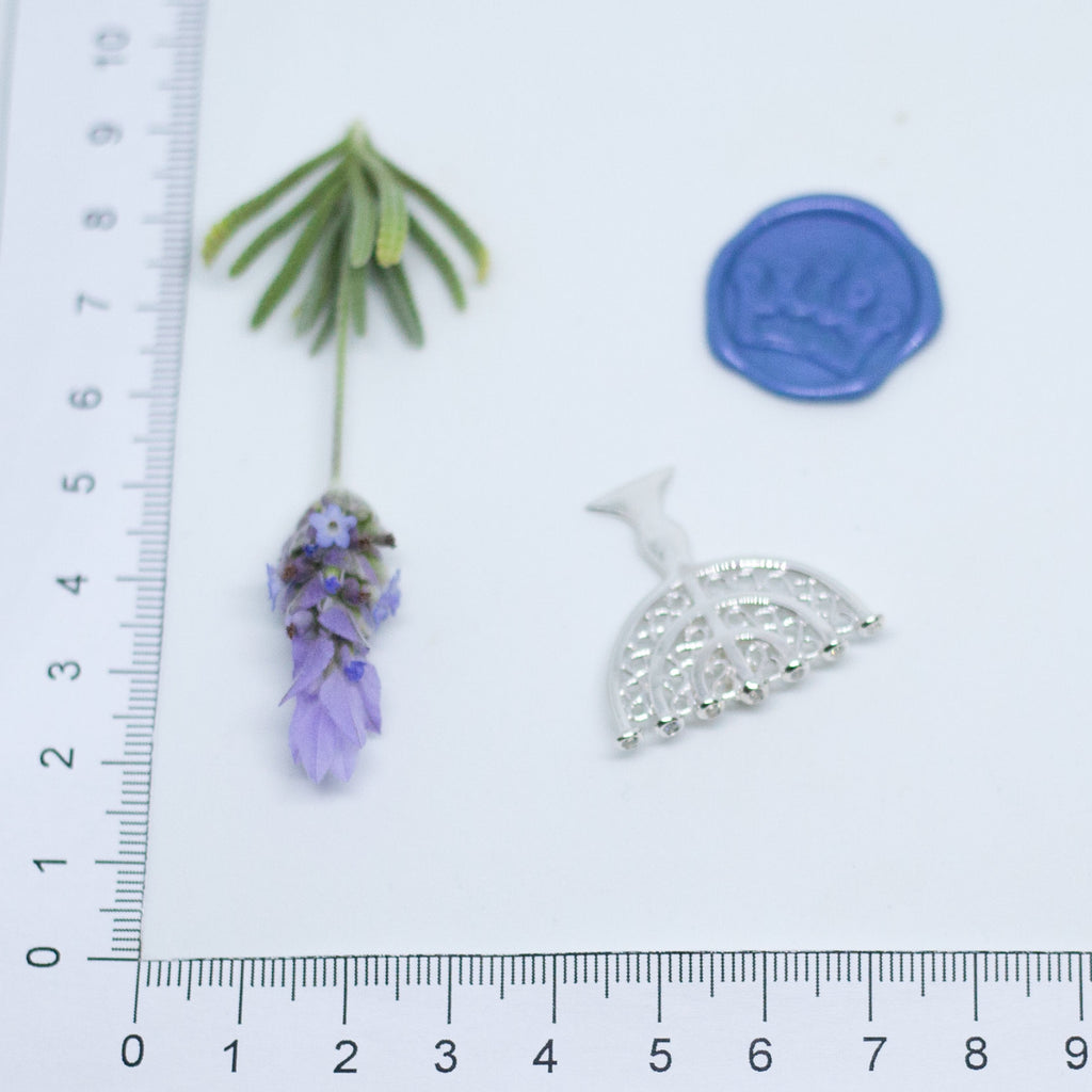 Menorah with Zirconia Pendant - Elloise Jewelry