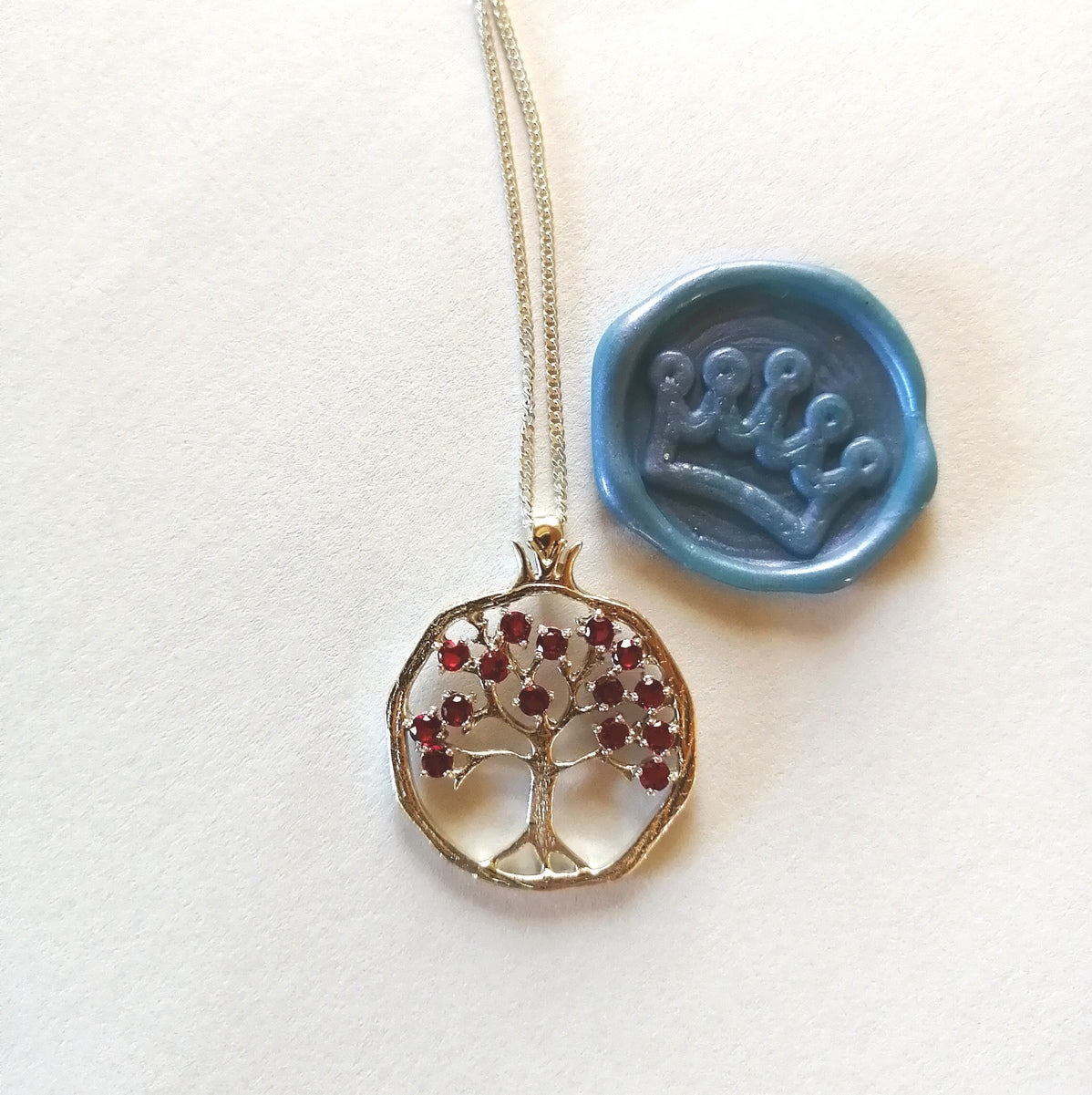 Fruitful Tree in a Pomegranate Pendant - Elloise Jewelry