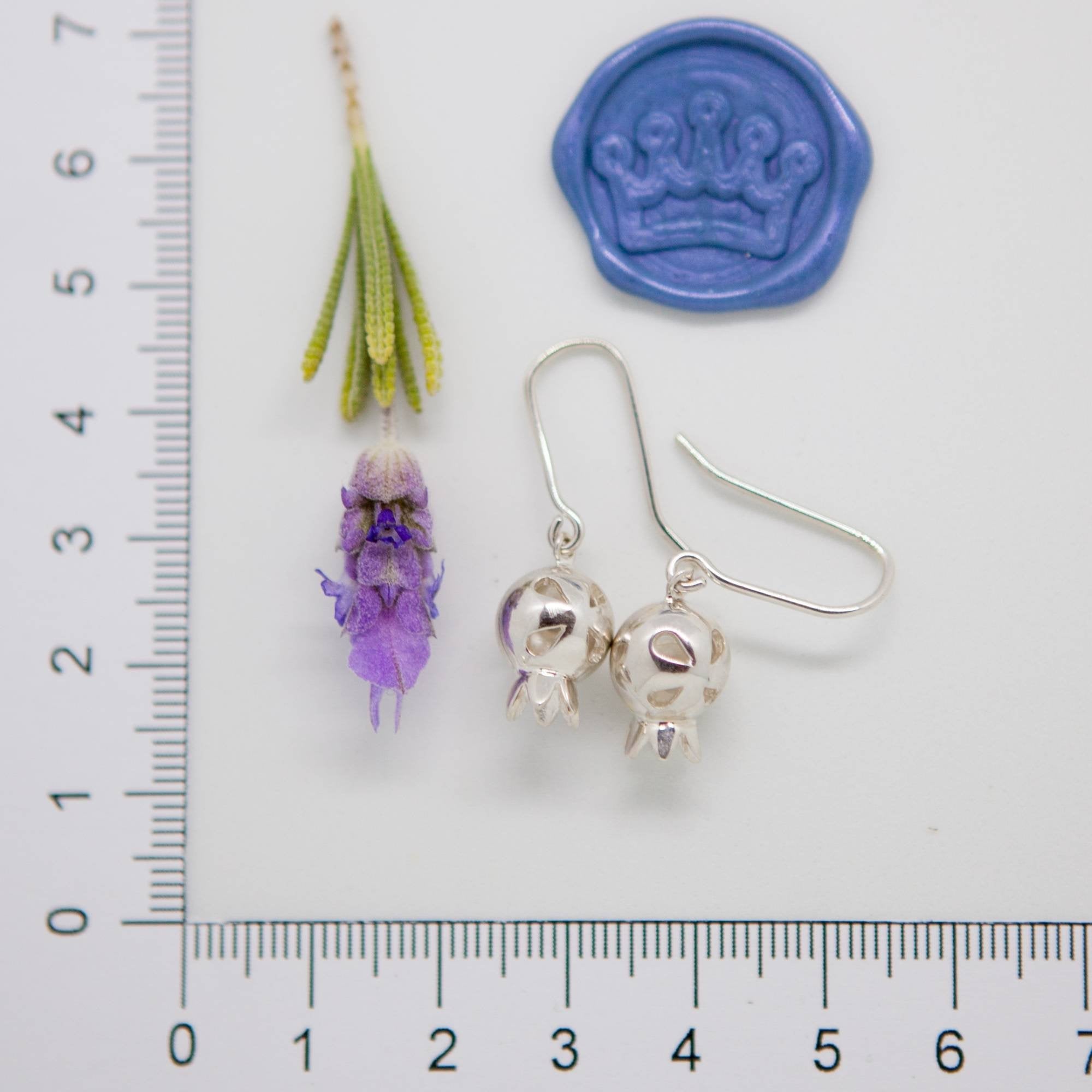 Pomegranate Ball Earrings with holes - Elloise Jewelry