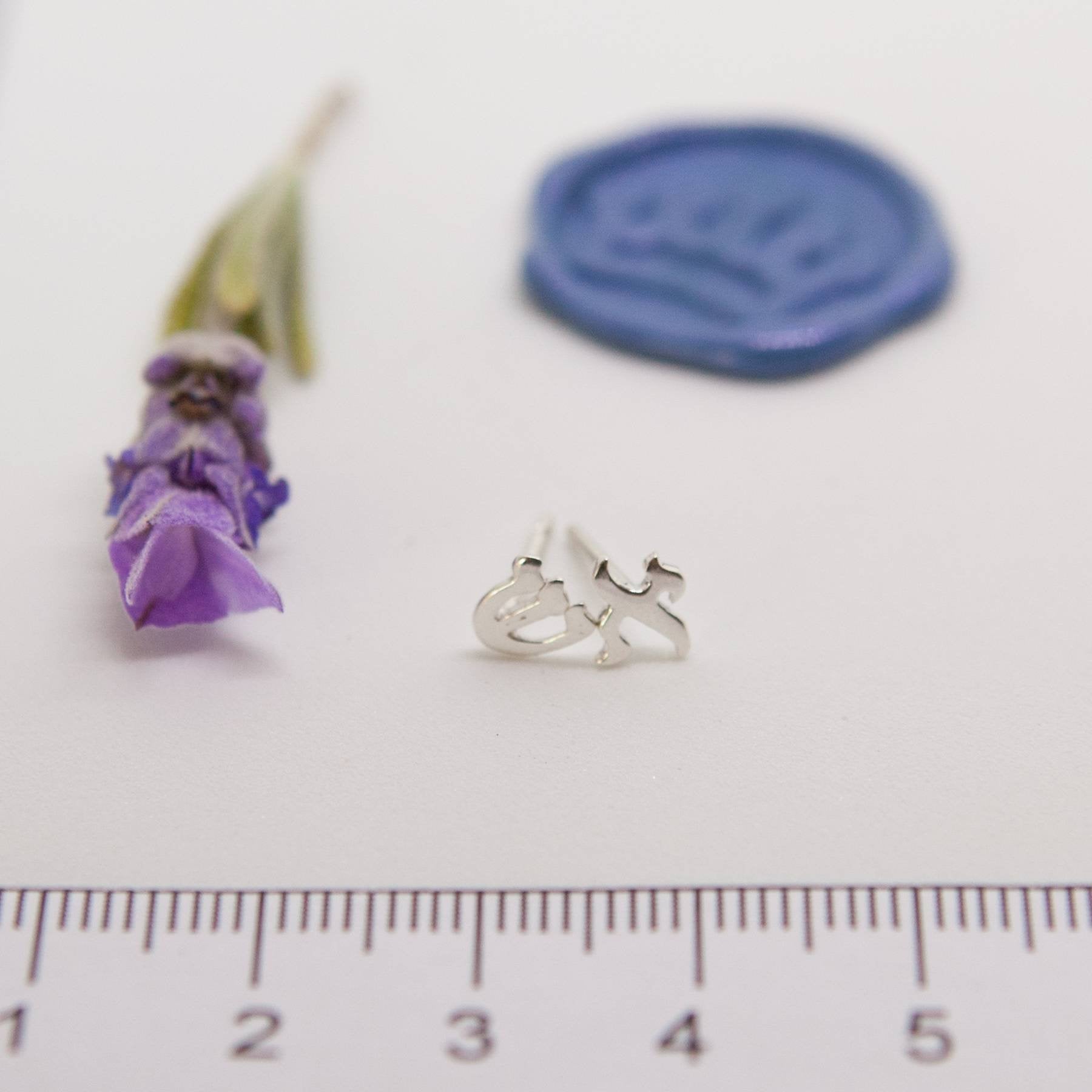 Aleph Shin (FIRE in Hebrew) Stud Earings - Elloise Jewelry