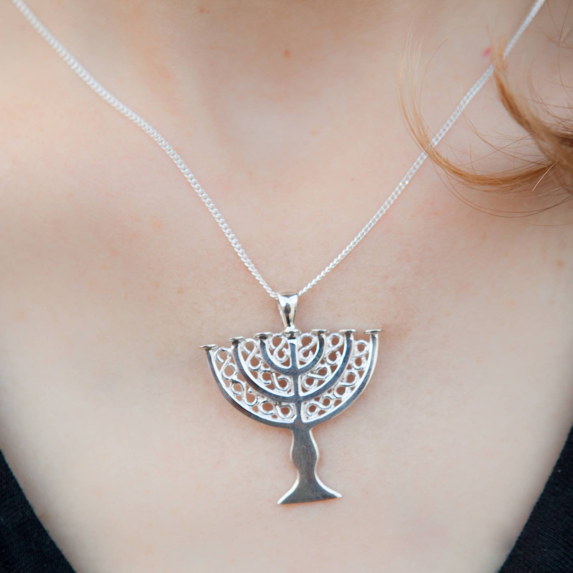 Menorah Pendant Large - Elloise Jewelry